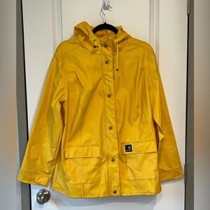 Women’s Carhartt PVC Rain Jacket Yellow Size Large 12/14 Work Wear VTG Y2K